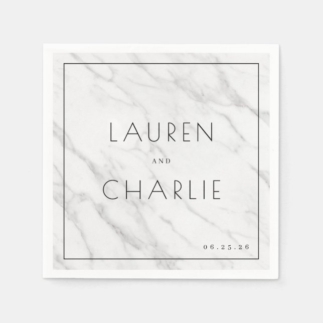 Elegant Gray Marble Texture Napkins (Front)