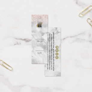 Elegant Gray Marble Your Logo Clothing Price Tag