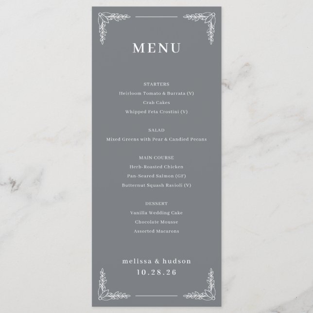 Elegant Gray Menu Template (Front)