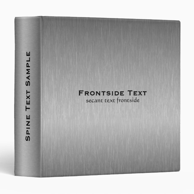 Elegant Gray Metallic Texture Print Binder (Front/Spine)