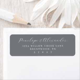 Elegant Gray Minimalist Address Label