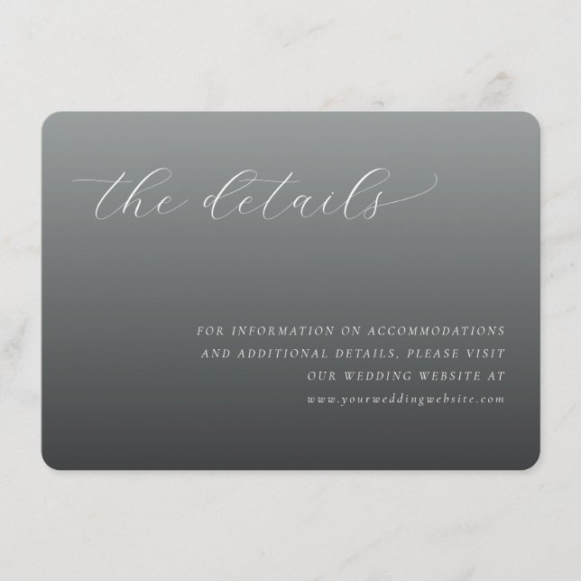 Elegant Gray Minimalist Calligraphy Enclosure Card (Front)