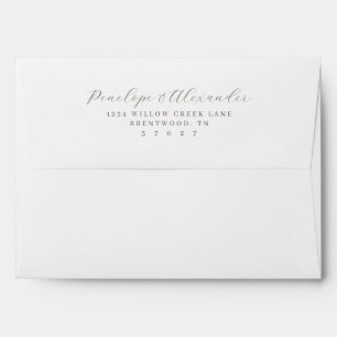 Elegant Gray Minimalist Calligraphy Envelope