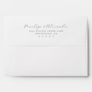 Elegant Gray Minimalist Calligraphy Envelope