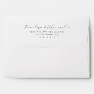Elegant Gray Minimalist Calligraphy Envelope
