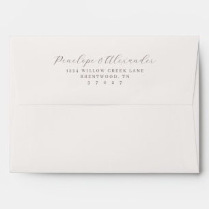 Elegant Gray Minimalist Calligraphy Envelope
