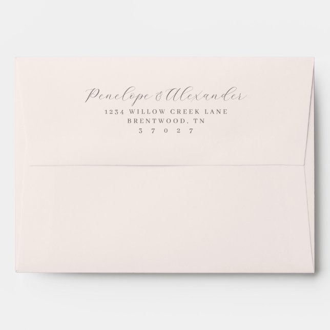 Elegant Gray Minimalist Calligraphy Envelope (Back (Top Flap))