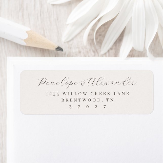 Elegant Gray Minimalist Calligraphy Label (Insitu)
