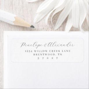 Elegant Gray Minimalist Calligraphy Label