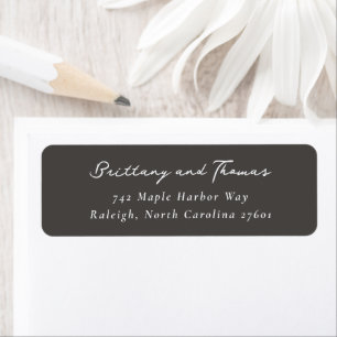 Elegant Gray Minimalist Calligraphy Label