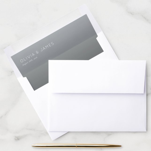Elegant Gray Minimalist Gradient Envelope Liner (Desk)