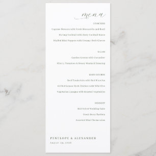 Elegant Gray Minimalist Menu