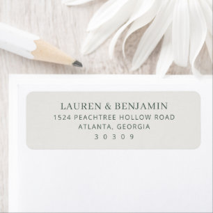 Elegant Gray Minimalist Name & Location Label