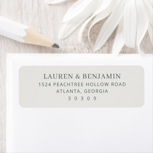 Elegant Gray Minimalist Name & Location Label (Insitu)