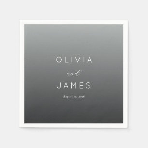 Elegant Gray Minimalist Names Napkins