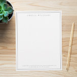 Elegant Gray Minimalist Two Border Letterhead<br><div class="desc">Create your own personalized letterhead with elegant chic typography name and two border lines in gray color.</div>