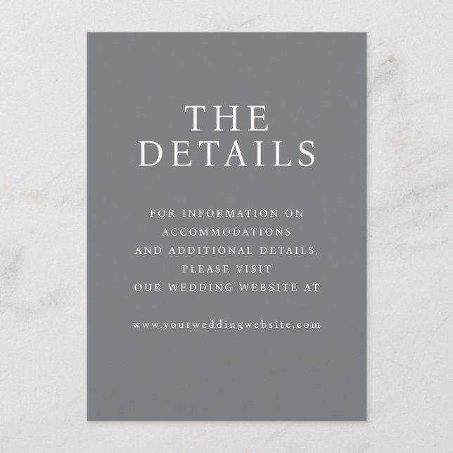 Elegant Gray Minimalist Typographic Enclosure Card (Front)