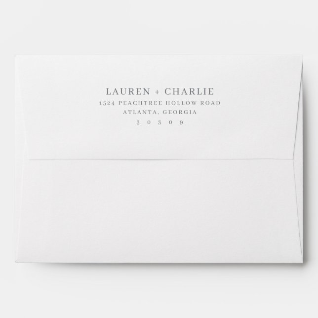 Elegant Gray Minimalist Typographic Envelope (Back (Top Flap))