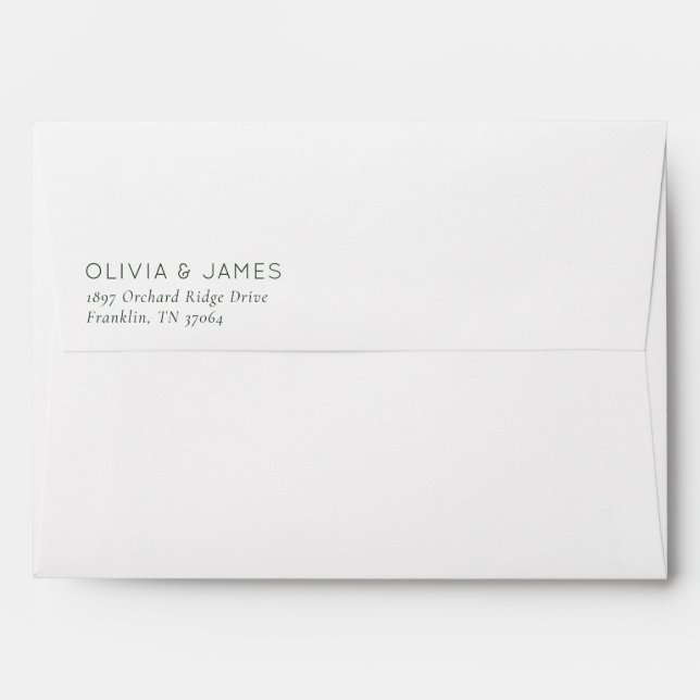 Elegant Gray Minimalist Typographic Envelope (Back (Top Flap))