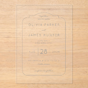 Elegant Gray Minimalist Wedding Invitation