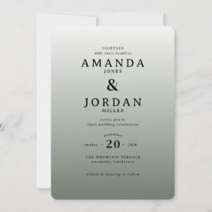 Elegant Gray Minimalist Wedding Invitation
