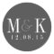 Elegant Gray Monogram Wedding Sticker