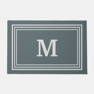 Elegant Gray Monogrammed Doormat