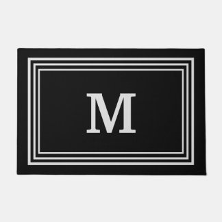 Elegant Gray Monogrammed Doormat