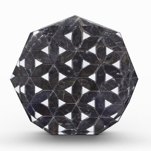 elegant Gray Mosaic flower of life Tile pattern Acrylic Award