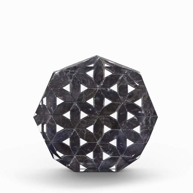 elegant Gray Mosaic flower of life Tile pattern Award (Front)