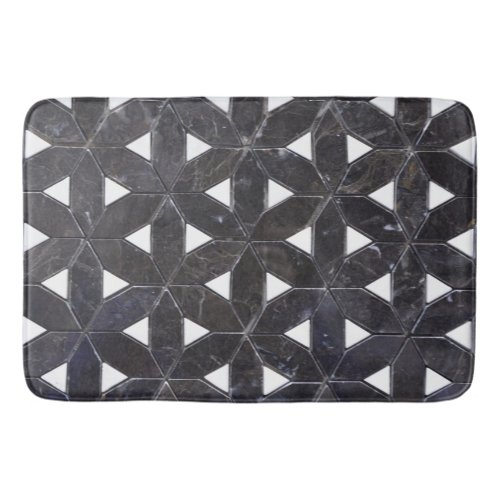 elegant Gray Mosaic flower of life Tile pattern Bath Mat