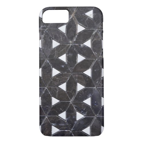 elegant Gray Mosaic flower of life Tile pattern iPhone 87 Case