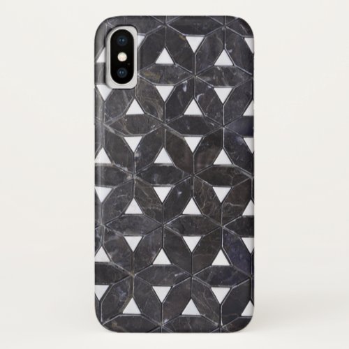 elegant Gray Mosaic flower of life Tile pattern iPhone X Case