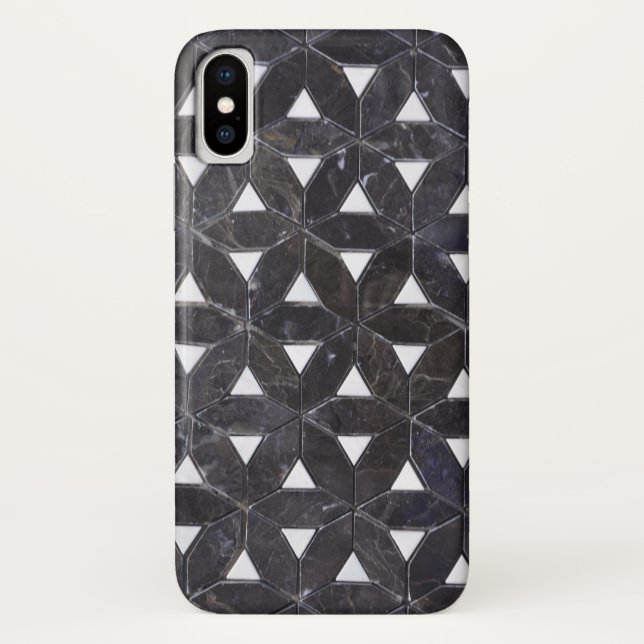 elegant Gray Mosaic flower of life Tile pattern Case-Mate iPhone Case (Back)