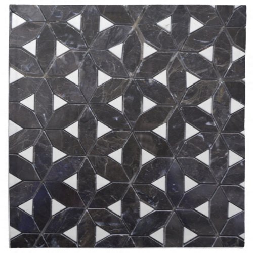 elegant Gray Mosaic flower of life Tile pattern Cloth Napkin