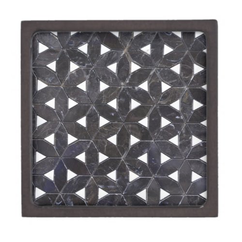 elegant Gray Mosaic flower of life Tile pattern Jewelry Box