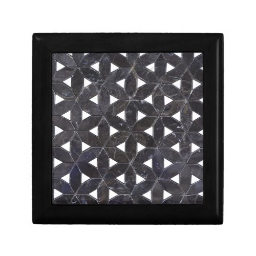 elegant Gray Mosaic flower of life Tile pattern Keepsake Box