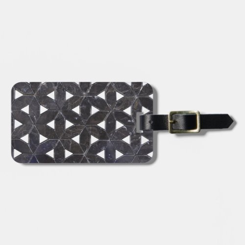 elegant Gray Mosaic flower of life Tile pattern Luggage Tag