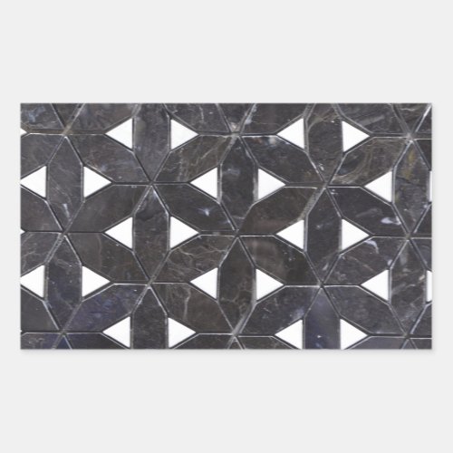 elegant Gray Mosaic flower of life Tile pattern Rectangular Sticker