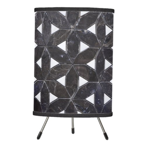 elegant Gray Mosaic flower of life Tile pattern Tripod Lamp