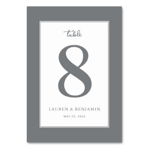 Elegant Gray Number Eight Table Number