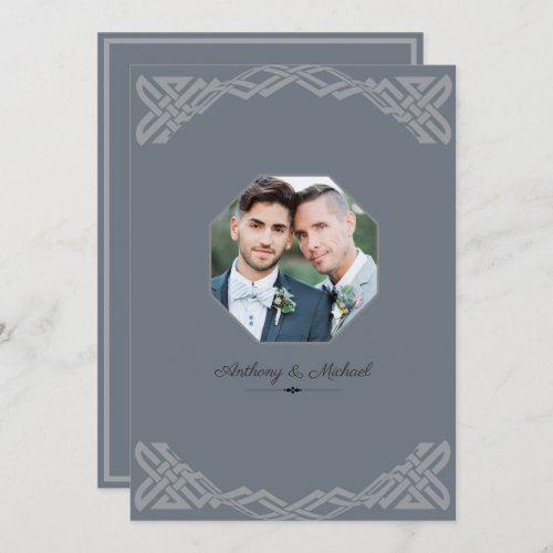 Elegant Gray on Gray  Photo Wedding Invitation