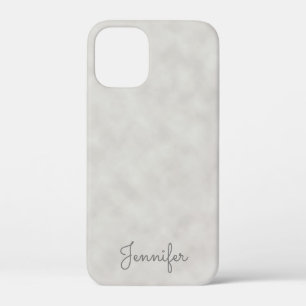 Elegant Gray Parchment with Name iPhone 12 Mini Case