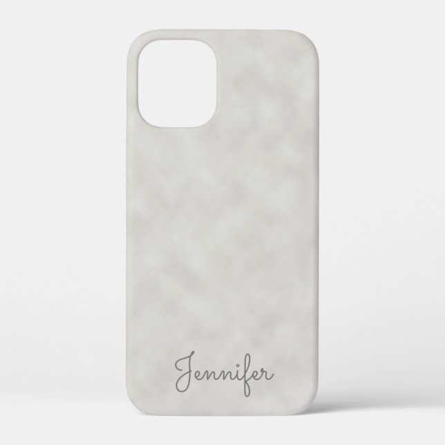 Elegant Gray Parchment with Name Case-Mate iPhone Case (Back)