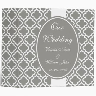 Elegant Gray Personalized Wedding Scrapbook Gift