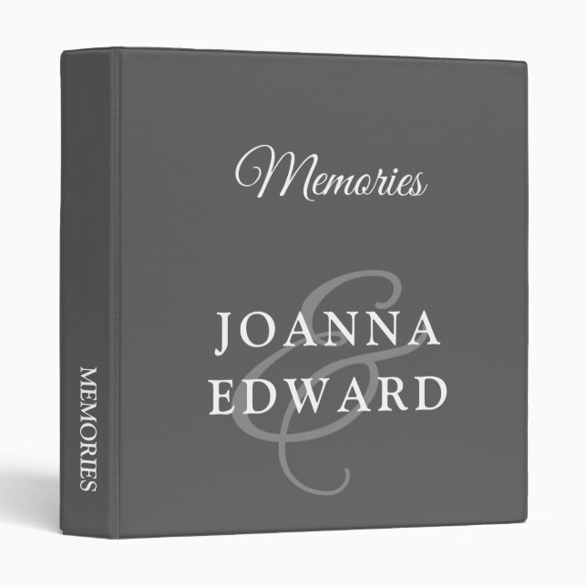 Elegant gray photo binder wedding album  (Front/Spine)