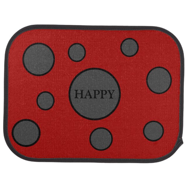 Elegant Gray Polka Dots on Maroon Car Floor Mat (Rear)