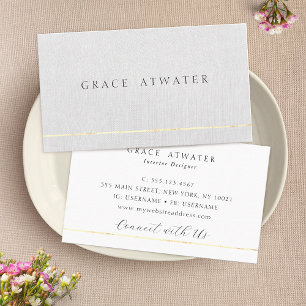 Elegant Gray Professional Gold Stripe Business Card