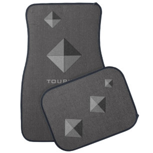 Elegant Gray Pyramid Diamonds Car Floor Mat