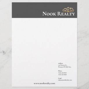 Elegant Gray Real Estate Letterhead